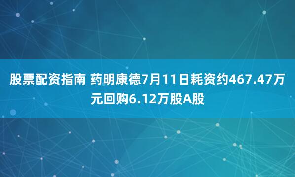 股票配资指南 药明康德7月11日耗资约467.47万元回购6.12万股A股